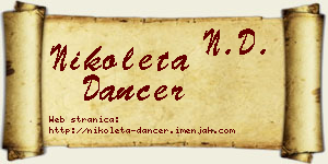 Nikoleta Dancer vizit kartica